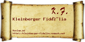 Kleinberger Fidélia névjegykártya